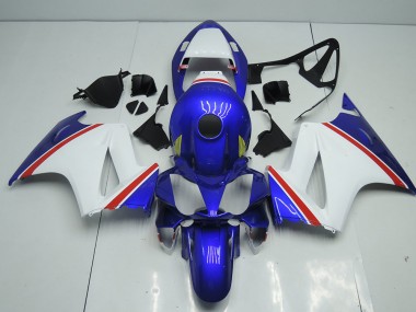 02-13 Blue and White Honda VFR800 Motorcycle Fairings