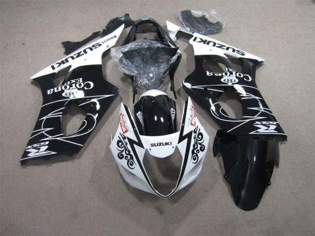 03-04 Black White Corona Extra Motul Suzuki GSXR 1000 Motorcycle Fairings 03-04 Black White Corona Extra Motul Suzuki GSXR 1000 Motorcycle Fairings