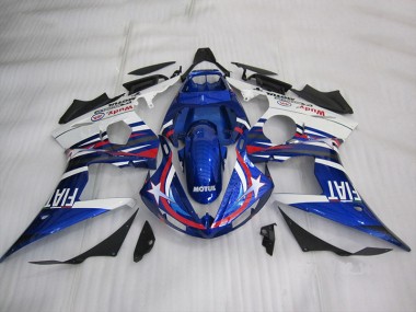 03-05 Blue White Motul Fiat Yamaha YZF R6 Motorcycle Fairings