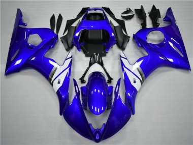 03-05 Blue White Yamaha YZF R6 Full Motorcycle Fairing Kits
