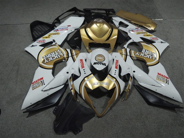 05-06 White Gold Lucky Strike Motul Suzuki GSXR 1000 Motorcycle Fairings