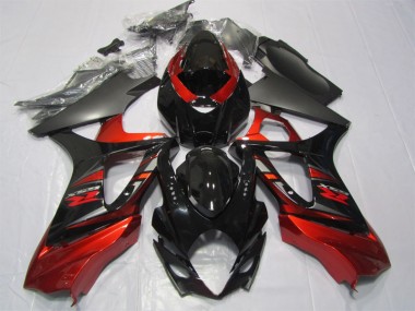 07-08 Black Red Suzuki GSXR 1000 Motorcycle Fairings