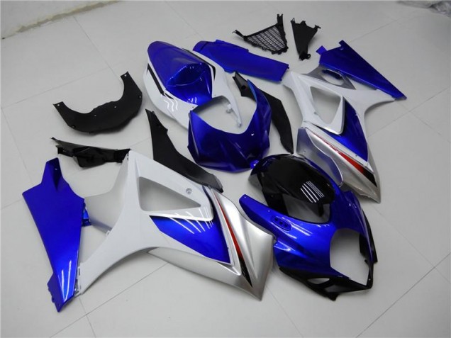 07-08 Blue White Suzuki GSXR 1000 Motorcycle Fairing Kits & Plastic