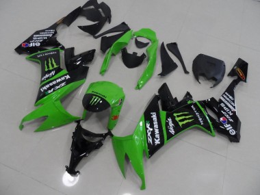 08-10 Green and Black Monster Kawasaki ZX10R Motorcycle Fairings