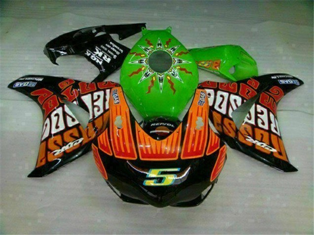 08-11 Green Orange Honda CBR1000RR Motorcycle Fairings