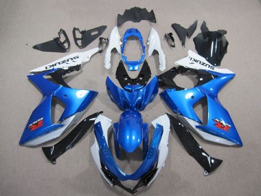 09-16 Blue White Suzuki GSXR 1000 Aftermarket Motorcycle Fairing