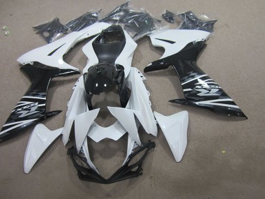 11-21 White Black Suzuki GSXR 750 Motorcycle Fairings