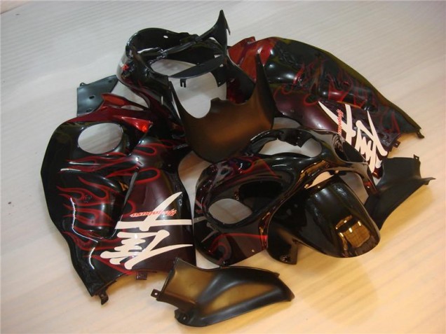 96-07 Black Red Flame Suzuki GSXR 1300 Hayabusa Motorcycle Fairings 96-07 Black Red Flame Suzuki GSXR 1300 Hayabusa Motorcycle Fairings