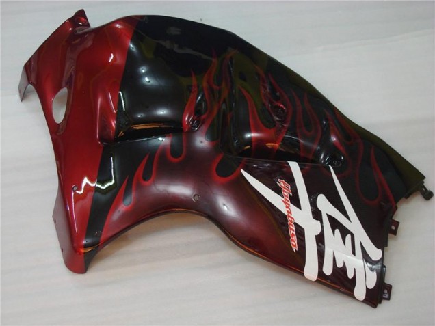 96-07 Black Red Flame Suzuki GSXR 1300 Hayabusa Motorcycle Fairings 96-07 Black Red Flame Suzuki GSXR 1300 Hayabusa Motorcycle Fairings